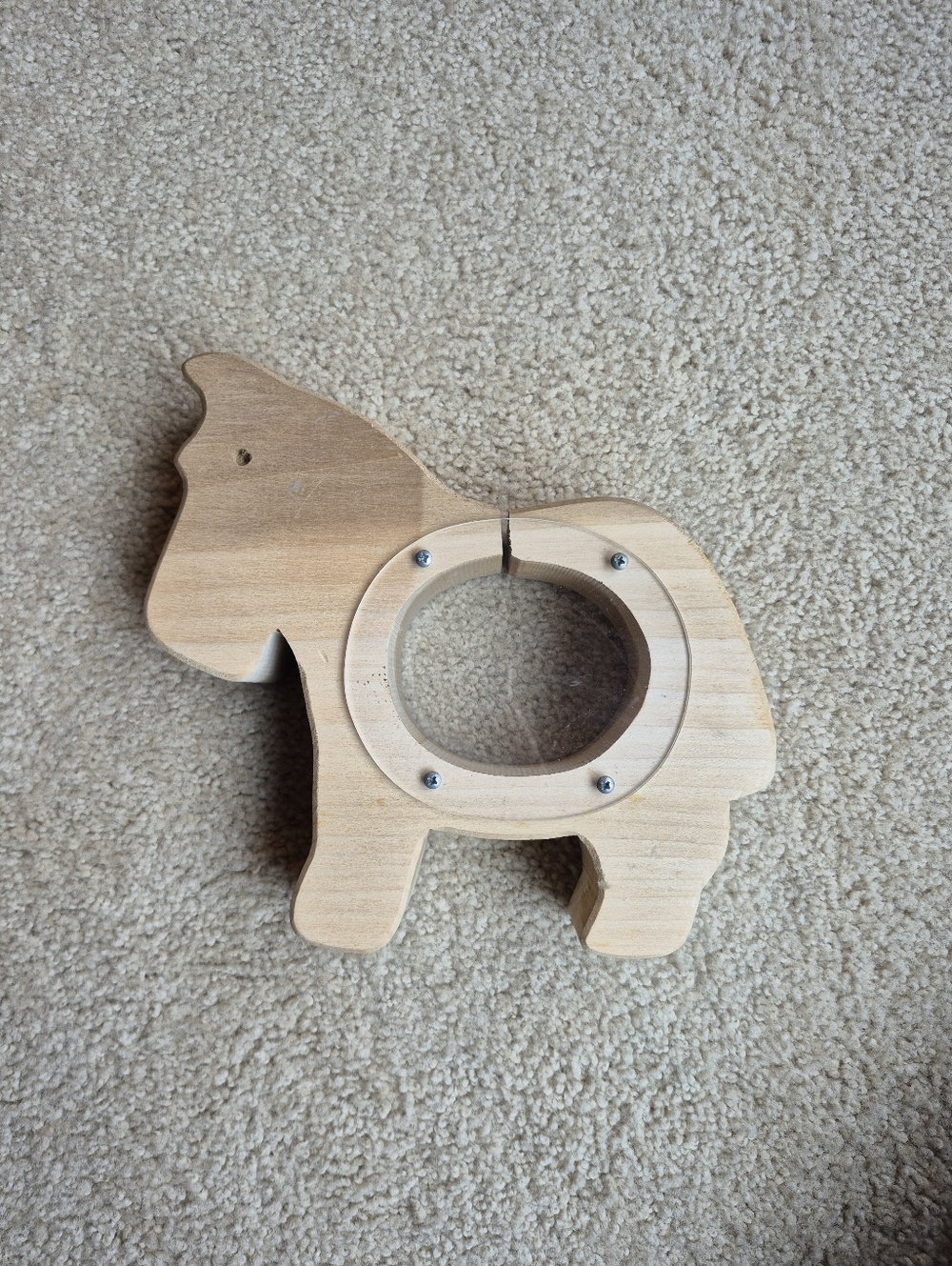 Wooden Animal Bank, Scotty Dog Or Donkey Shaped - Natural Wood